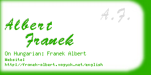 albert franek business card